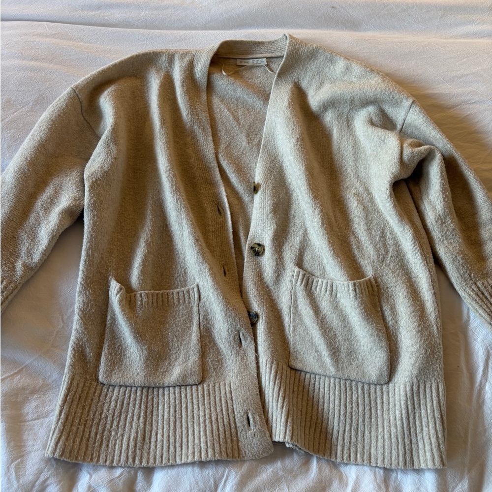 Beige Cardigan Sweater